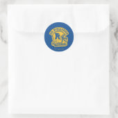 Sticker Rond Icône de casque de football Go Bulldogs (Sac)