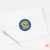 Sticker Rond Icône de casque de football Go Bulldogs (Enveloppe)