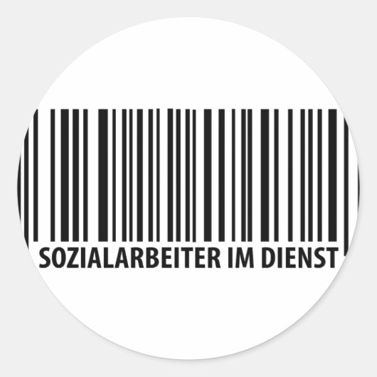 Sticker Rond Icône de code barre Sozialarbeiter im Dienst (Devant)