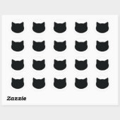 Sticker Rond icône de contour du chat (Feuille)
