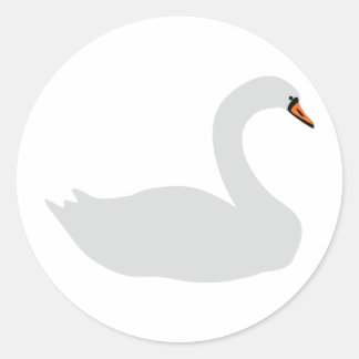 Sticker Rond icône de cygne blanc