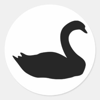 Sticker Rond icône de cygne noir