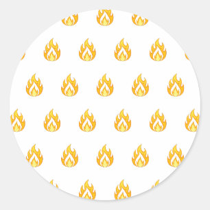 Sticker Rond Icône de Flamme de Feu Minimaliste Graphique Esthé