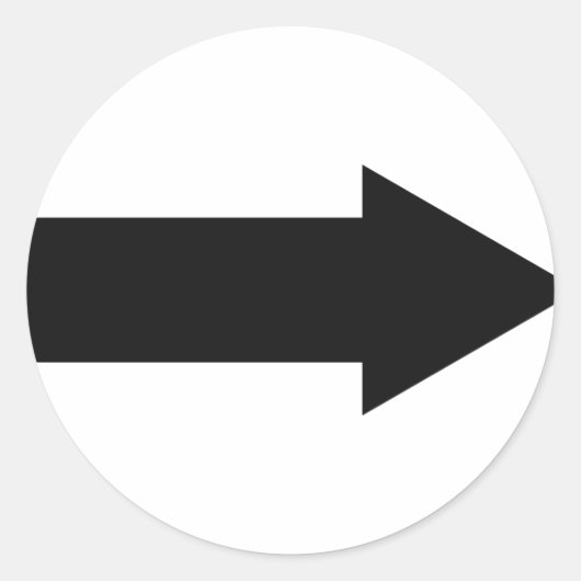 Sticker Rond icône de flèche noire droite (Devant)