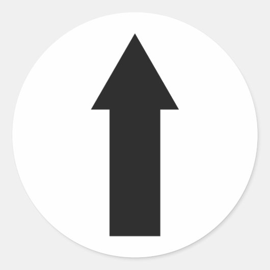 Sticker Rond icône de flèche noire vers le haut (Devant)