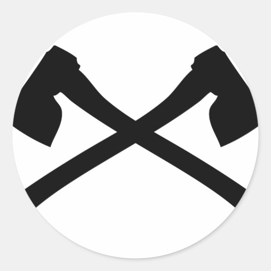 Sticker Rond icône de hache croisée (Devant)