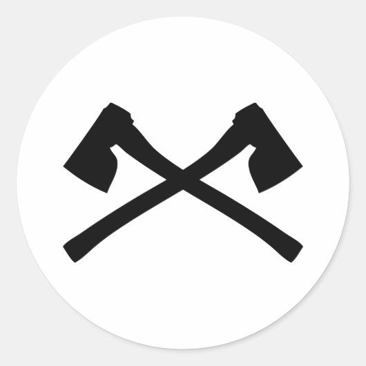 Sticker Rond icône de hache croisée (Devant)