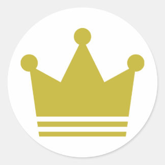 Sticker Rond icône de la couronne de la partie dorée