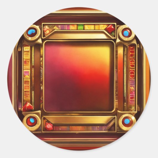 Sticker Rond Icône de la Fente du Roi des Coeurs" (Devant)