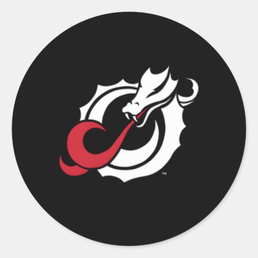 Sticker Rond Icône de la poitrine gauche des dragons en tête d' (Devant)