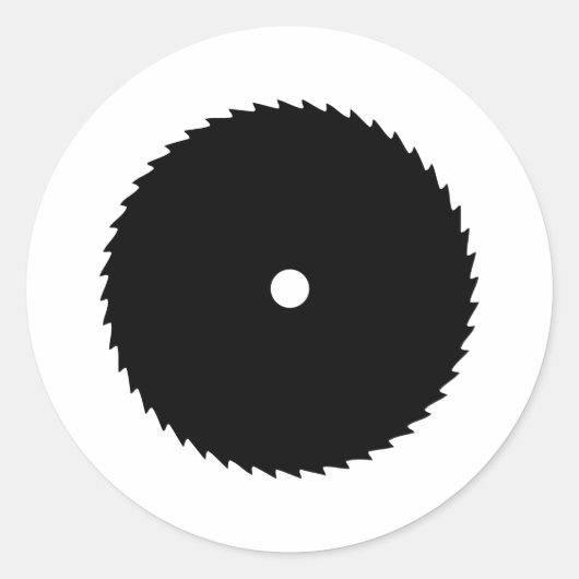 Sticker Rond icône de lame de scie noire (Devant)