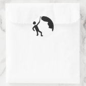 Sticker Rond icône de l'escalade de l'alpiniste freeclimber cli (Sac)