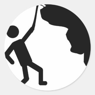 Sticker Rond icône de l'escalade de l'alpiniste freeclimber cli