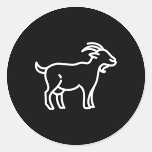 Sticker Rond Icône de ligne de patchs d'insigne de chèvre (Devant)