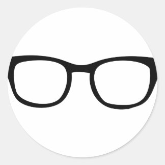 Sticker Rond icône de lunettes noires
