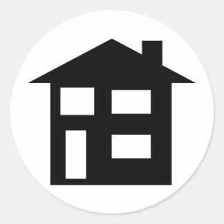 Sticker Rond icône de maison