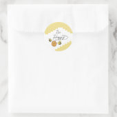 Sticker Rond Icône de miel des petites abeilles (Sac)