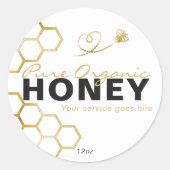 Sticker Rond Icône de miel moderne Honey Gold Bees (Devant)