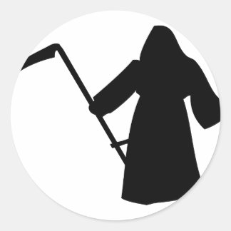 Sticker Rond icône de mort de la couche noire