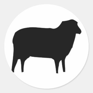 Sticker Rond icône de mouton noir