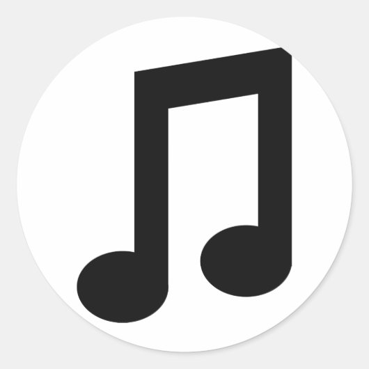 Sticker Rond icône de note de musique noire (Devant)