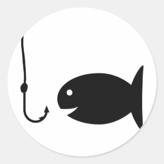 Sticker Rond icône de pêche