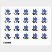 Sticker Rond icône de poisson sushi drôle (Feuille)