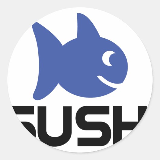 Sticker Rond icône de poisson sushi drôle (Devant)