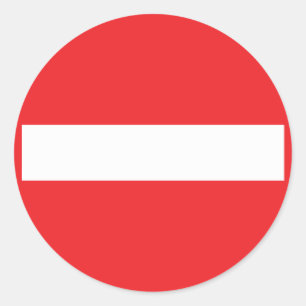 Sticker Rond icône de rue à sens unique