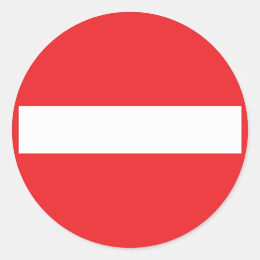 Sticker Rond icône de rue à sens unique (Devant)