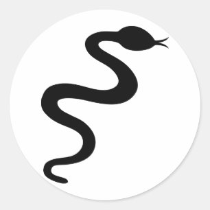 Sticker Rond icône de serpent noir