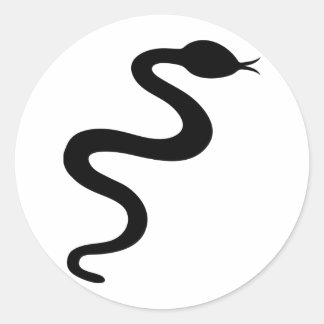 Sticker Rond icône de serpent noir