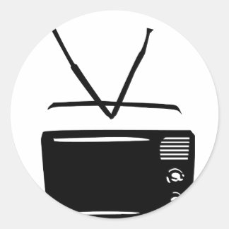 Sticker Rond icône de télévision noire