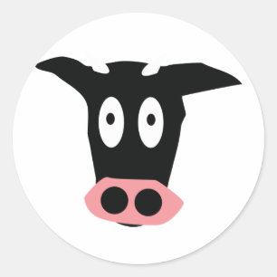 Sticker Rond icône de vache