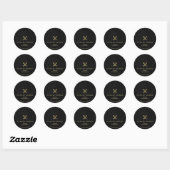Sticker Rond Icône d'or crocodile noir brillant (Feuille)