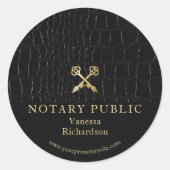 Sticker Rond Icône d'or crocodile noir brillant (Devant)