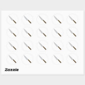Sticker Rond icône du couteau cuisine (Feuille)