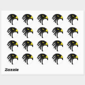 Sticker Rond icône du faucon de l'aigle (Feuille)