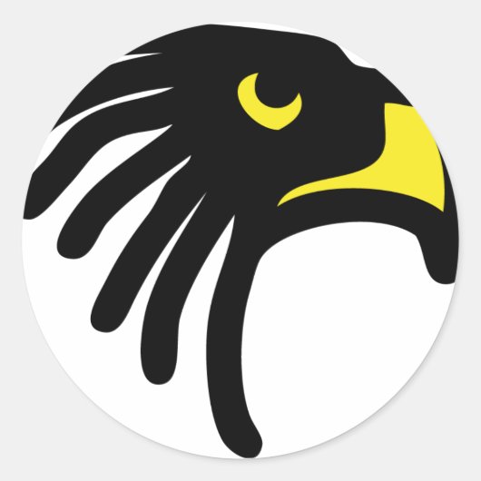 Sticker Rond icône du faucon de l'aigle (Devant)