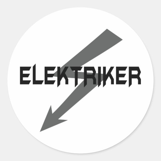 Sticker Rond icône elektriker (Devant)