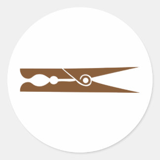 Sticker Rond icône en tissu en bois