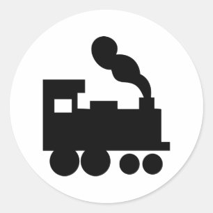 Sticker Rond icône ferroviaire noire