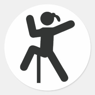 Sticker Rond Icône fille escalade