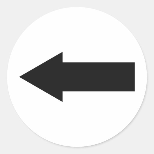 Sticker Rond icône gauche de la flèche noire (Devant)