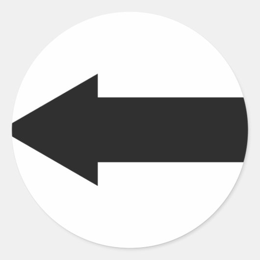 Sticker Rond icône gauche de la flèche noire (Devant)