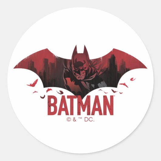 Sticker Rond Icône gotham de Batman Crimson (Devant)