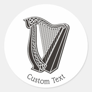 Sticker Rond Icône Harpe