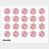 Sticker Rond Icône Kite rose (Feuille)