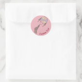 Sticker Rond Icône Kite rose (Sac)