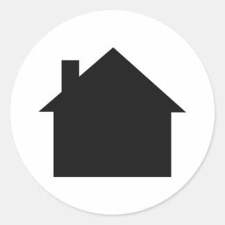 Sticker Rond icône maison noire